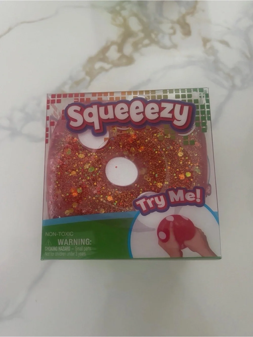 Squeeezy Red Glitter Squishy Dice